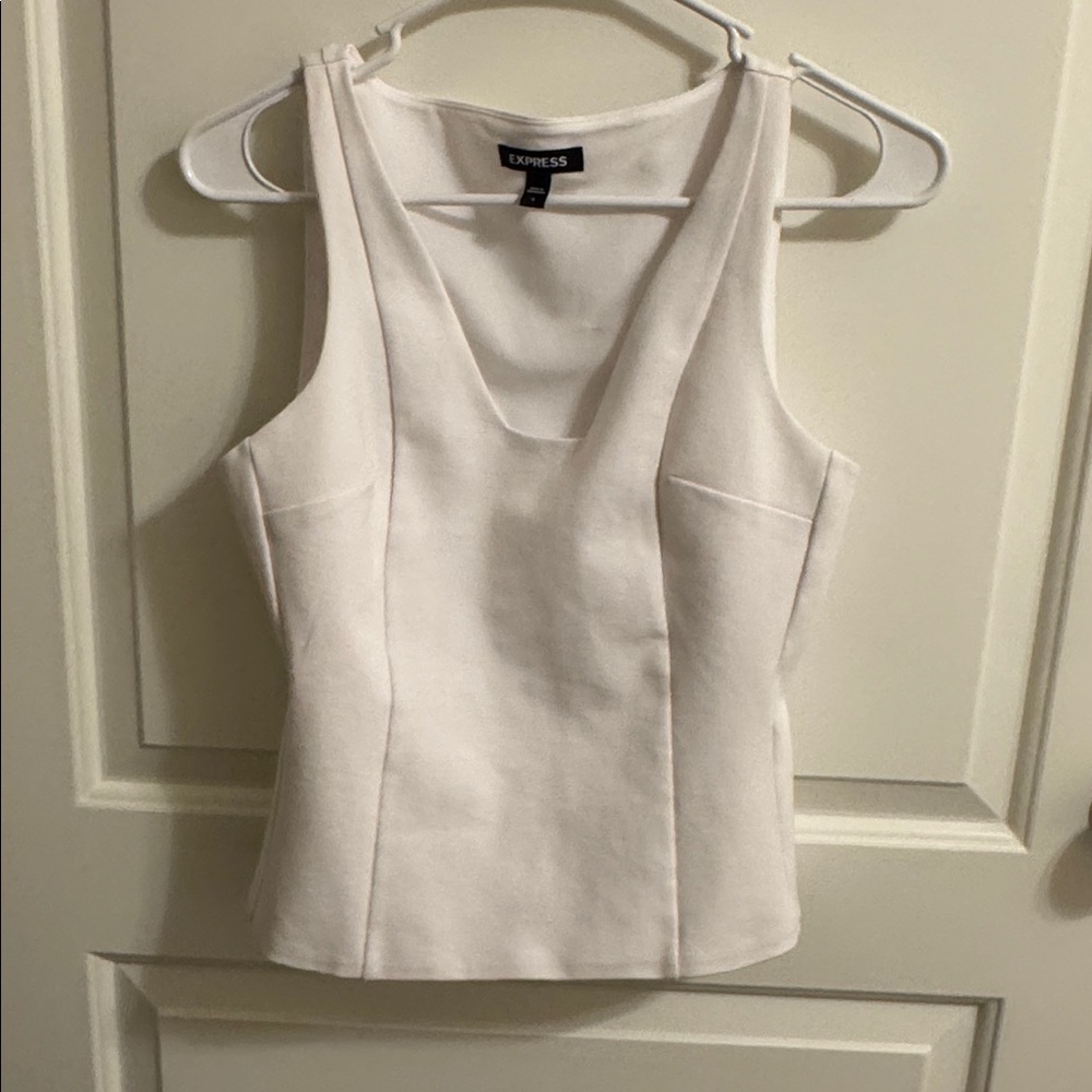 Express Ivory Sleeveless Blouse